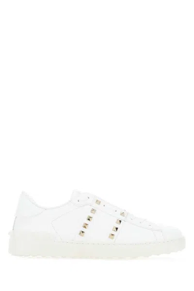 Valentino Garavani Valentino Rockstud Untitled Leather Sneaker In White