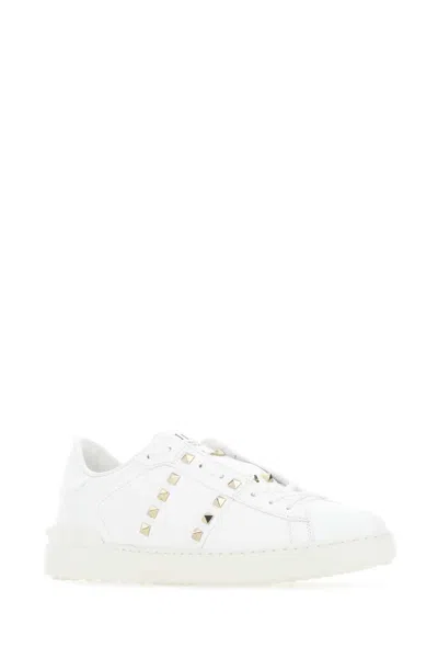 Valentino Garavani Valentino Rockstud Untitled Leather Sneaker In White