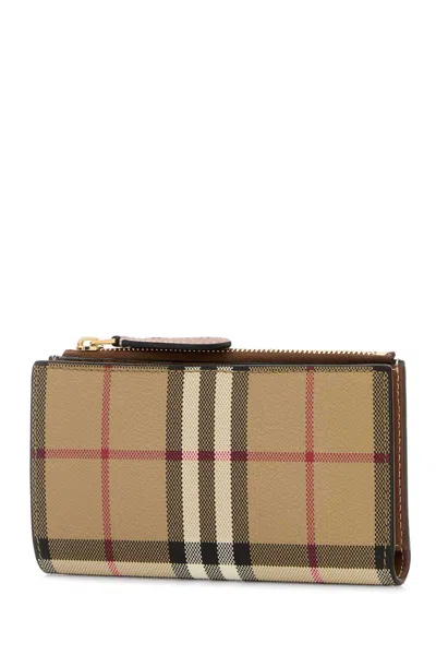 Burberry Women Printed Canvas Wallet In Brown