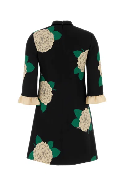 Valentino Apres Lhiver Macro Ortensia Mini Dress With Bow In Multi