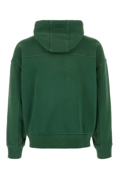 Polo Ralph Lauren Cotton Hoodie With Front Pockets And Ribbed Cuffs In Green