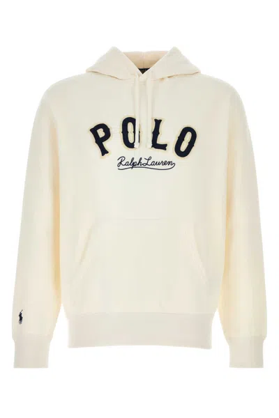 Polo Ralph Lauren Hooded Sweatshirt Featuring Kangaroo Pocket In Neutral