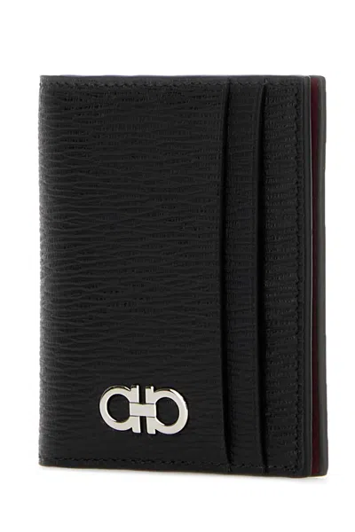 Ferragamo Black Leather Card Holder