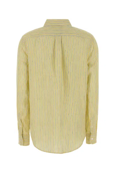 Polo Ralph Lauren Embroidered Linen Shirt In Yellow