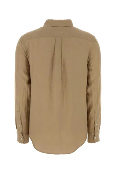 Polo Ralph Lauren Beige Linen Shirt In Brown