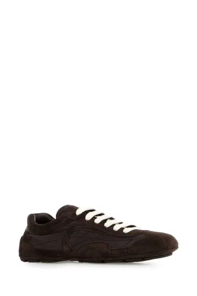 Prada Montecarlo Re-edition 2005 Sneaker Aus Veloursleder Und Re-nylon In Brown