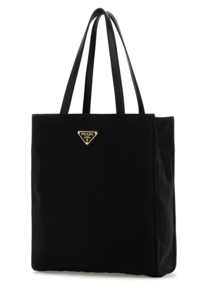 Prada Rectangular Shopping Bag Top Handles In Black