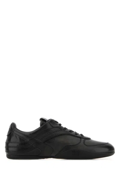 Miu Miu Black Leather Sneakers In Black