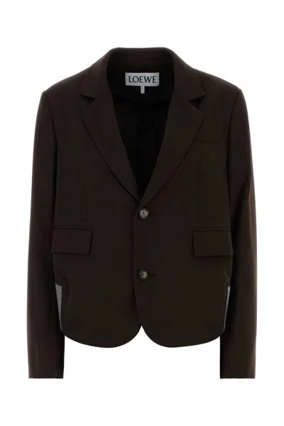 Loewe Chocolate Wool Blazer In Multi