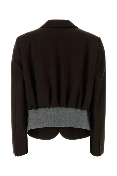 Loewe Chocolate Wool Blazer In Multi