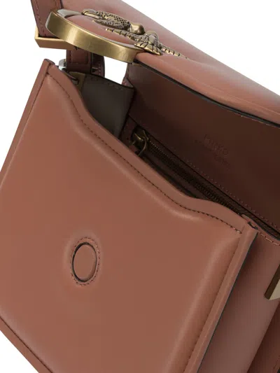 Pinko Medium Love Box Crossbody Bag In Brown