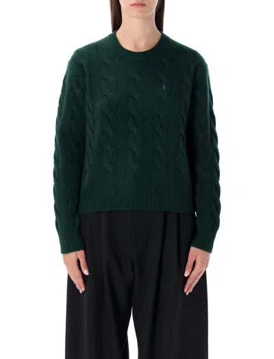 Polo Ralph Lauren Wool And Cashmere Cable-knit Sweater In Green