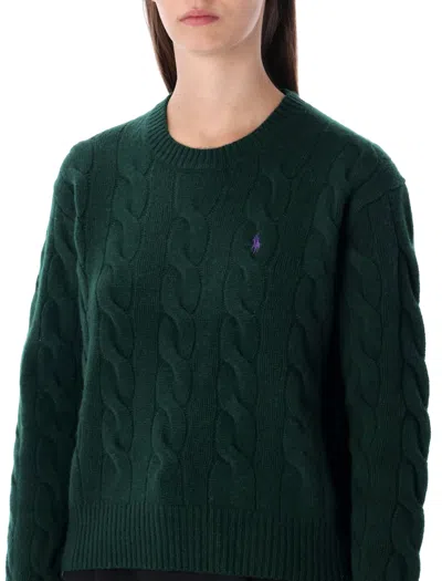 Polo Ralph Lauren Wool And Cashmere Cable-knit Sweater In Green