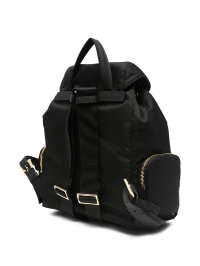 Prada Black Leather Backpack In Black