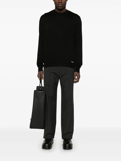 Prada Black Silk Sweater In Black