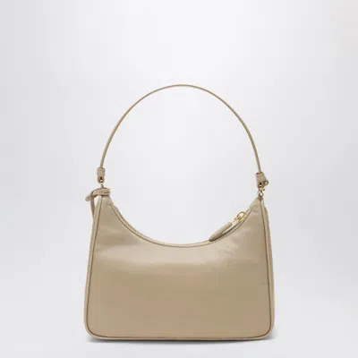Prada Mini Re-edition 2005 Bag In Camel Re-nylon And Saffiano In Nude