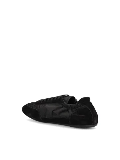 Prada Collapse Re-nylon And Suede Elasticized Sneakers In Black