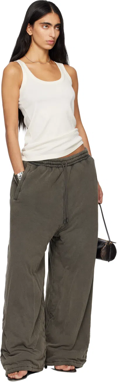 Lu'u Dan Gray Wadded Bontans Sweatpants In Green