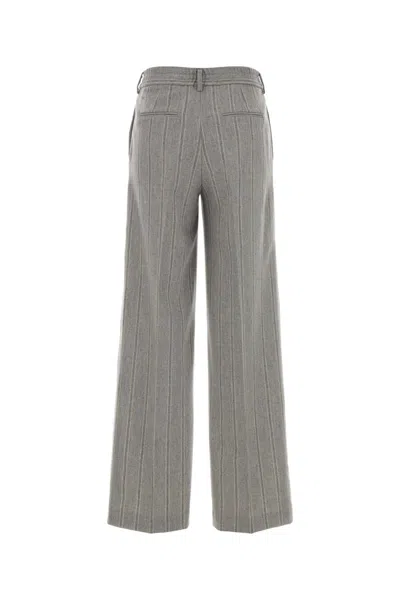 Pt Torino Embroidered Stretch Wool Blend Lorenza Palazzo Pant In Gray