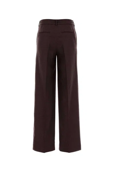 Pt Torino Melange Grape Wool Blend Lorenza Palazzo Pant In Brown