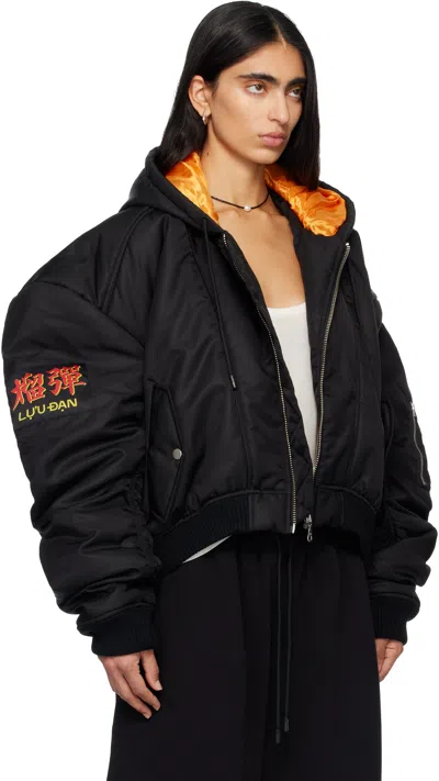 Lu'u Dan Black Distorted Ma1 Bomber Jacket In Blue