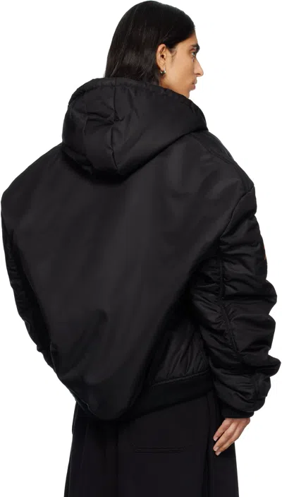 Lu'u Dan Black Distorted Ma1 Bomber Jacket In Blue
