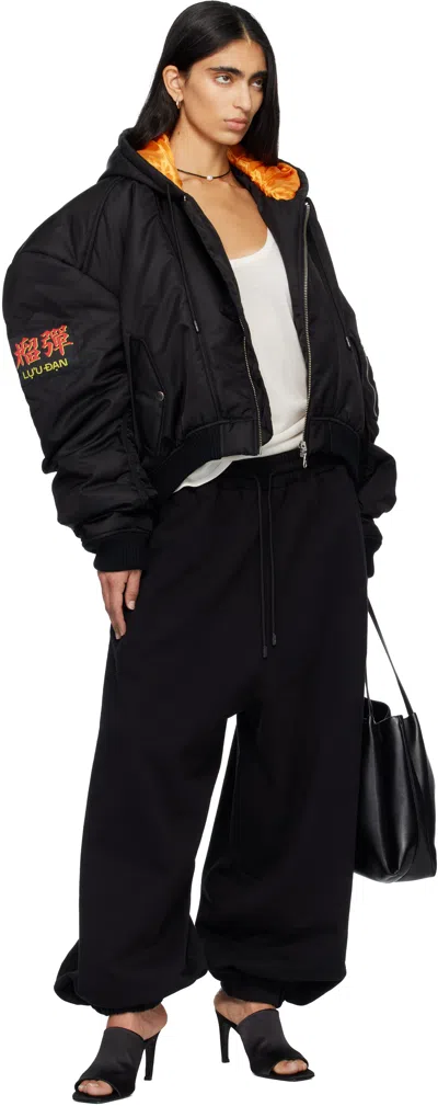 Lu'u Dan Black Distorted Ma1 Bomber Jacket In Blue