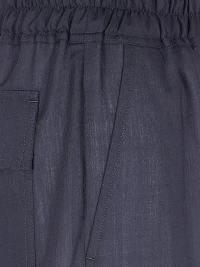 Rick Owens "dietrich Drawstring" Trousers In Blue