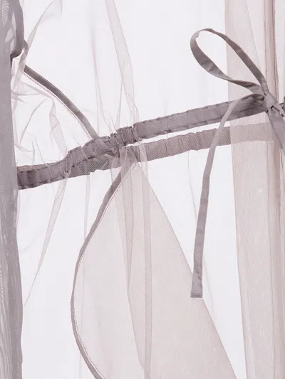Rick Owens Tie Tulle Coat In Gray