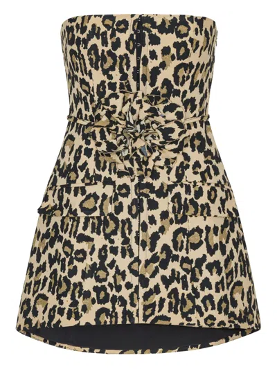 Rotate Birger Christensen Rotate Birgerchristensen Leopard Dress In Animal Print