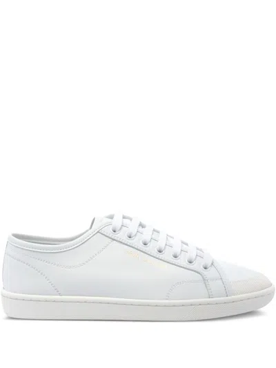 Saint Laurent Gym Leather Sneakers In White