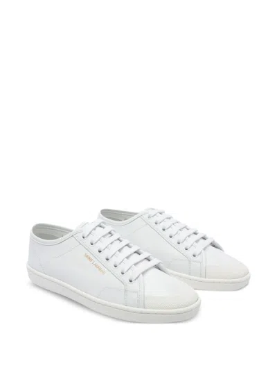 Saint Laurent Gym Leather Sneakers In White