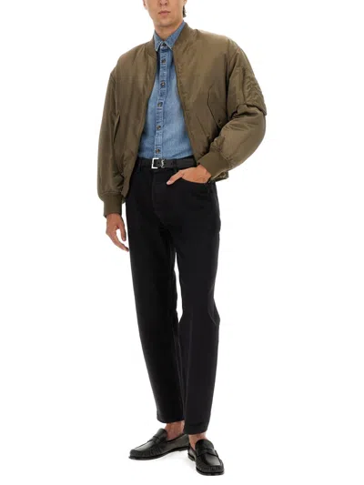 Saint Laurent Ter-repllent Serge Nylon Bomber Jacket In Brown