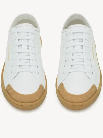 Saint Laurent White Leather Sneaker In White