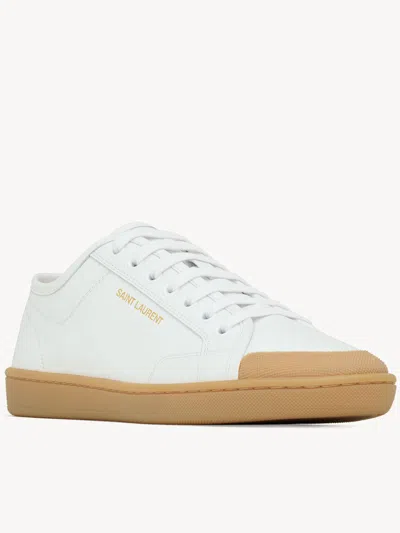 Saint Laurent White Leather Sneaker In White