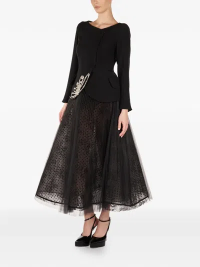 Araftu Embellished Panelled All In One In Black