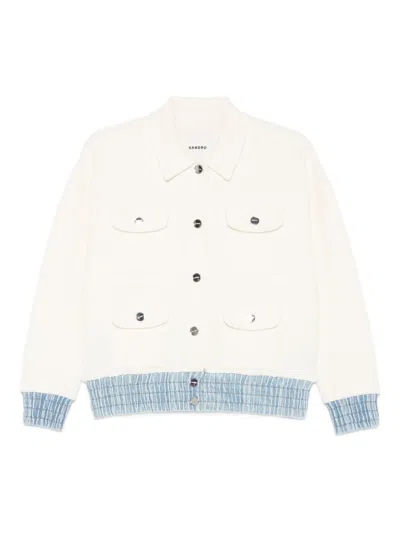 Sandro Long-sleeve Cardigan In Neutral