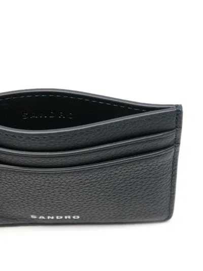 Sandro Leather Wallet In Blue