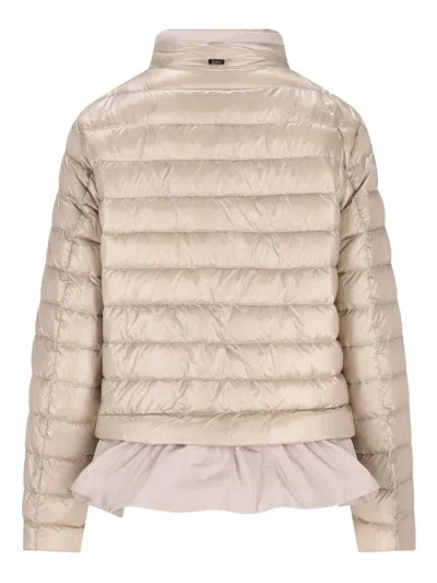 Herno Zip-up Drawstring Jacket In Brown