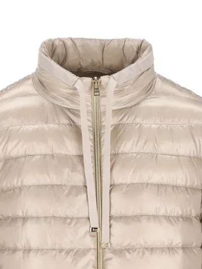 Herno Zip-up Drawstring Jacket In Brown