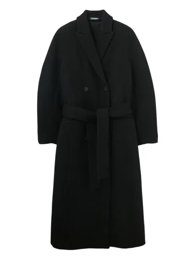 Jacquemus D'homme Double-breasted Coat In Black