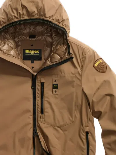 Blauer Hooded Puffer Jacket In Brown