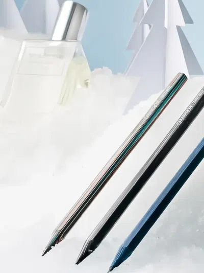 Caran D'ache Patterned Pencils (set Of Three) In Blue