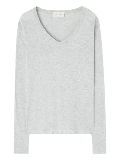 American Vintage Jacksonville V-neck T-shirt In Gray