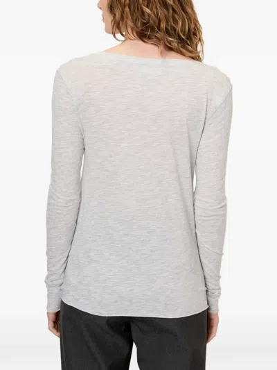 American Vintage Jacksonville V-neck T-shirt In Gray