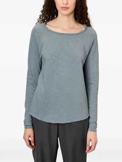 American Vintage Long-sleeved Boat-neck T-shirt In Blue