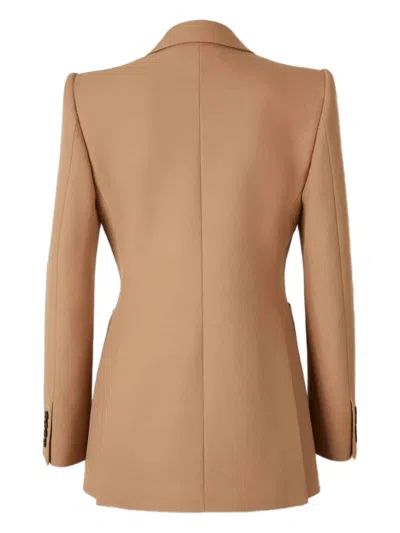 Chloé Peak-lapel Button Wool Blazer In Brown