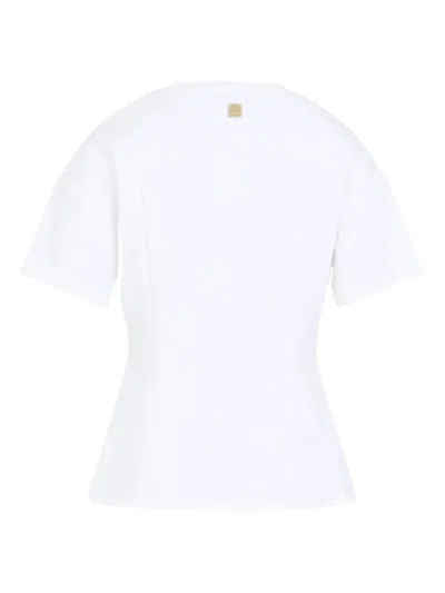 Elisabetta Franchi Crewneck T-shirt With Decorative-buttons In White