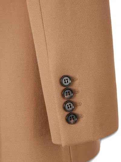 Chloé Peak-lapel Button Wool Blazer In Brown