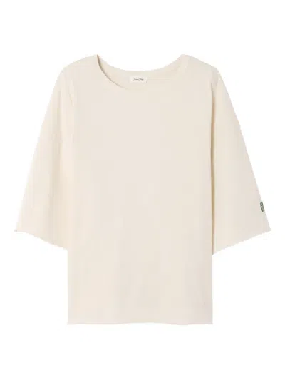 American Vintage Short-sleeve Round-neck T-shirt In Neutral